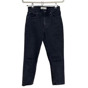 Abercrombie & Fitch Black High Rise Mom Jeans Womens 26/2 Classic Denim